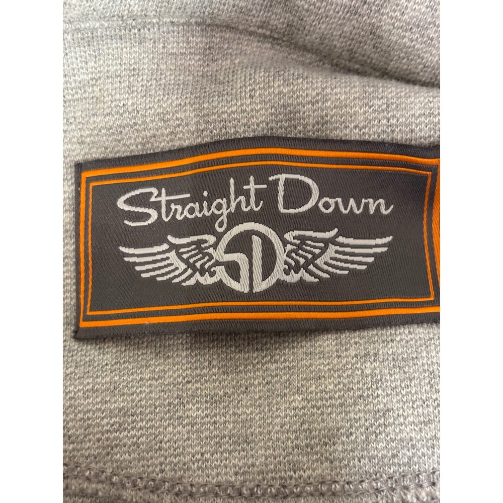 Straight Down Mens Gray Quilted Front 1/4 Zip Pullover Golf Sweater 100% Cotton - Picture 5 of 9